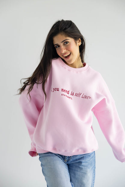 Self love Crewneck in Pink