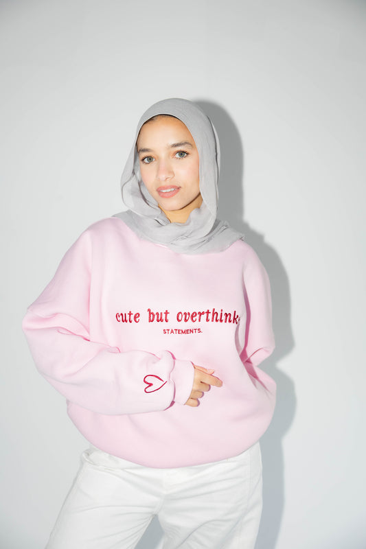 Overthinker Crewneck in Pink