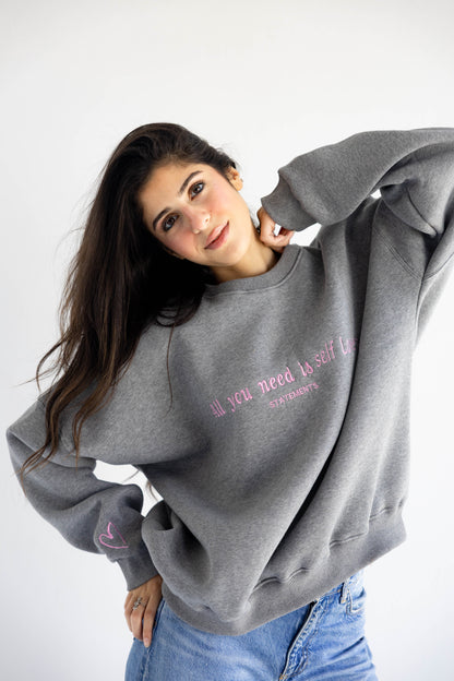 Self love Crewneck in Grey