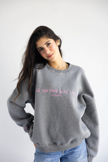 Self love Crewneck in Grey