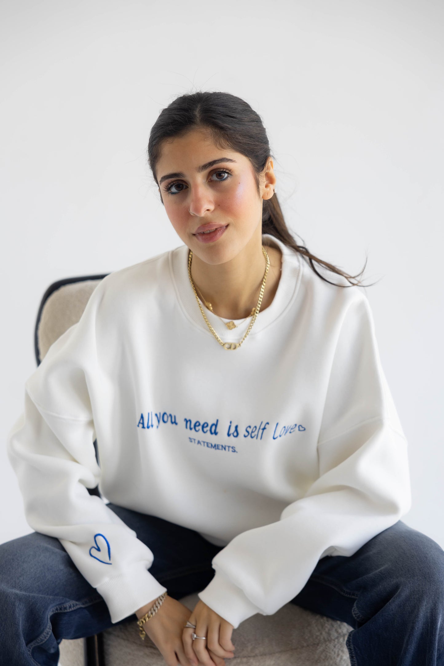 Self love Crewneck in White