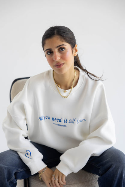 Self love Crewneck in White