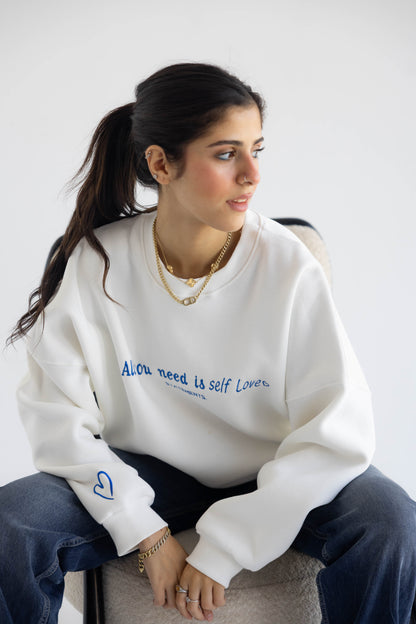 Self love Crewneck in White