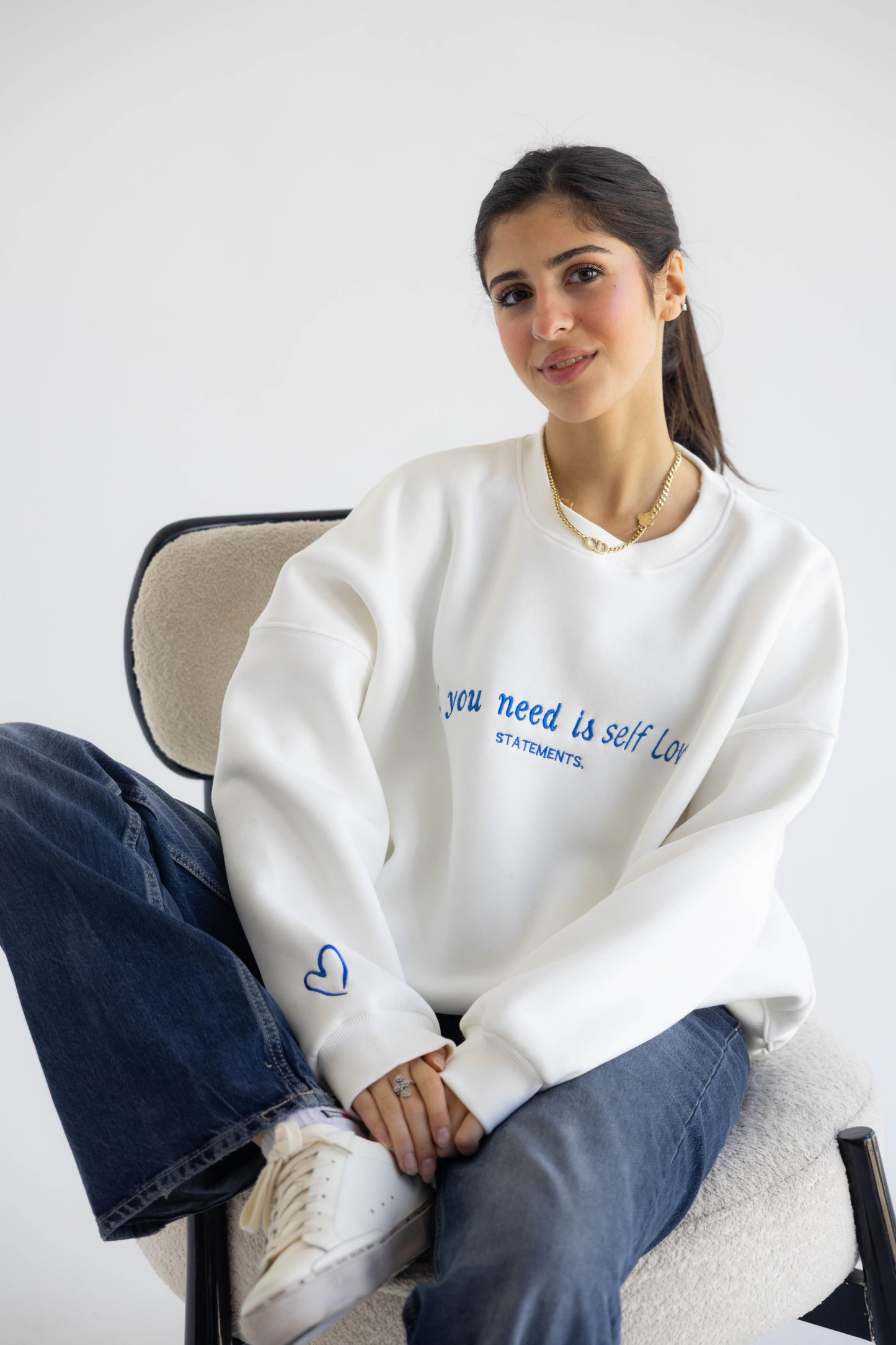 Self love Crewneck in White