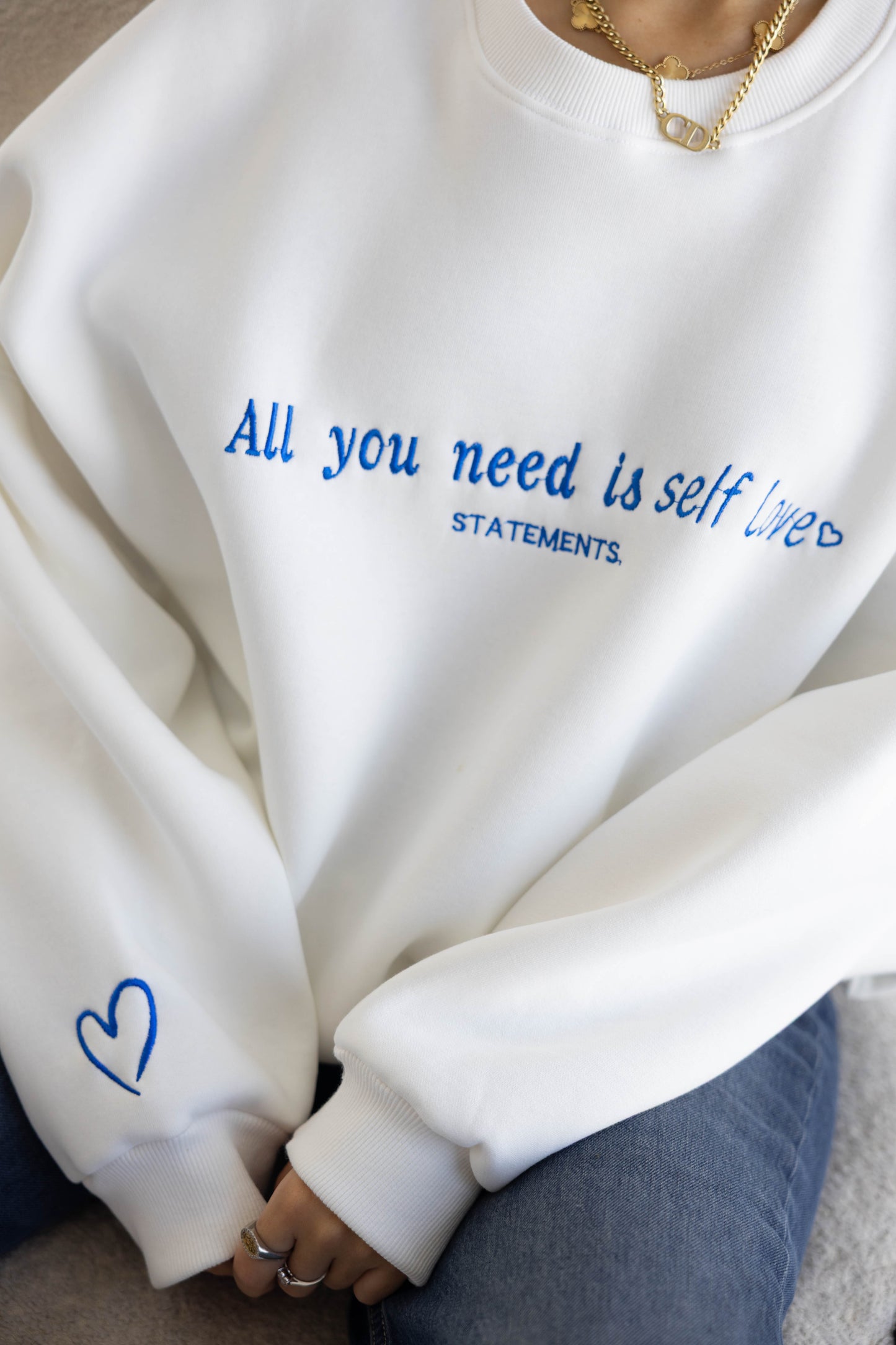 Self love Crewneck in White