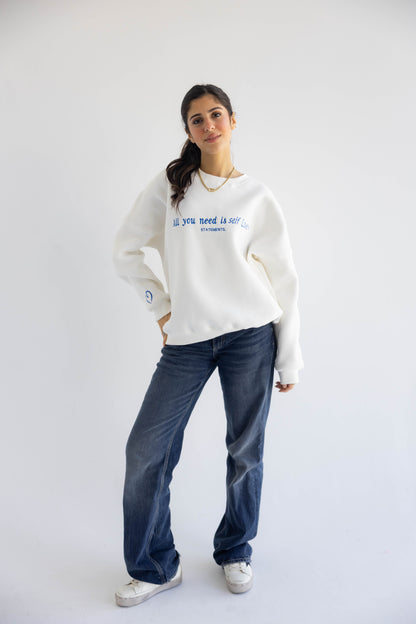 Self love Crewneck in White