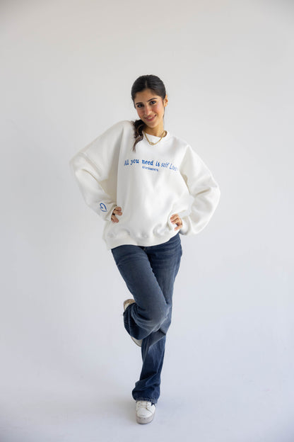 Self love Crewneck in White