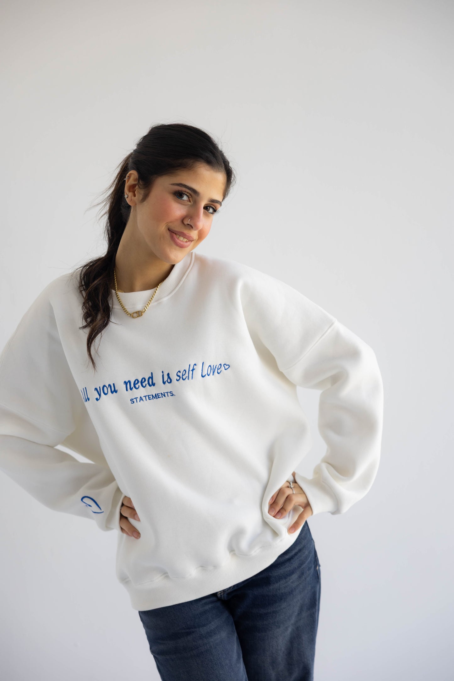 Self love Crewneck in White