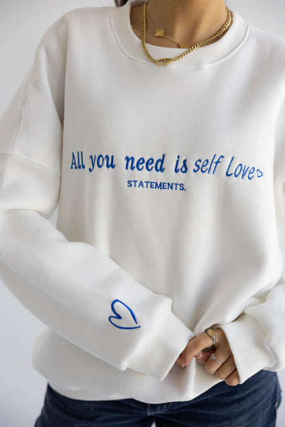 Self love Crewneck in White