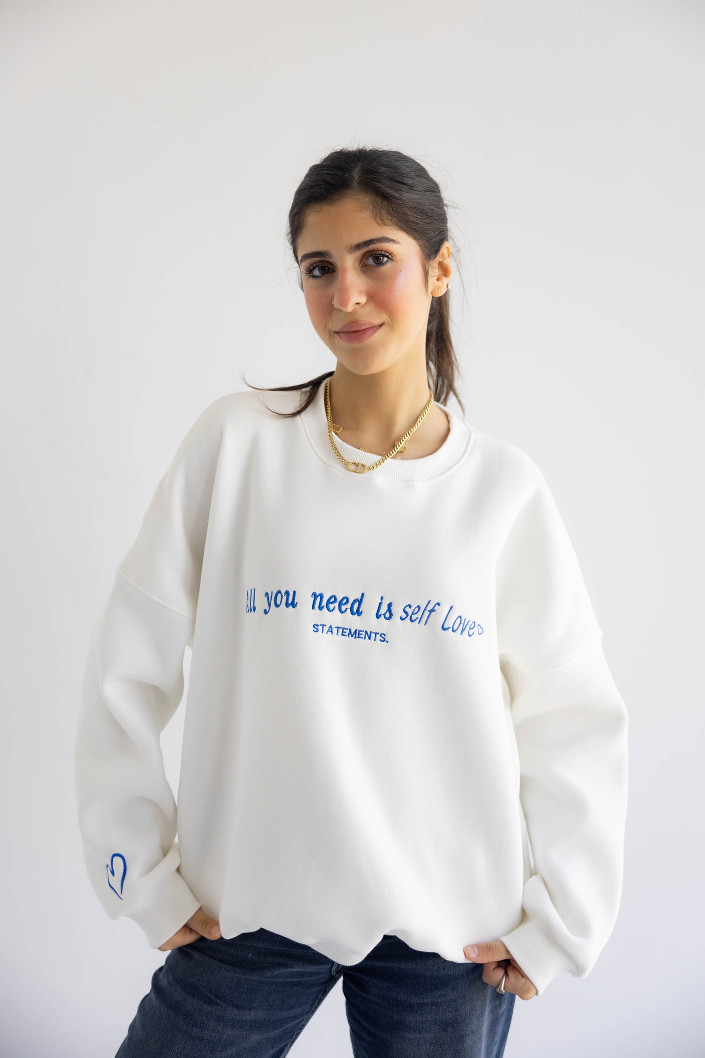 Self love Crewneck in White