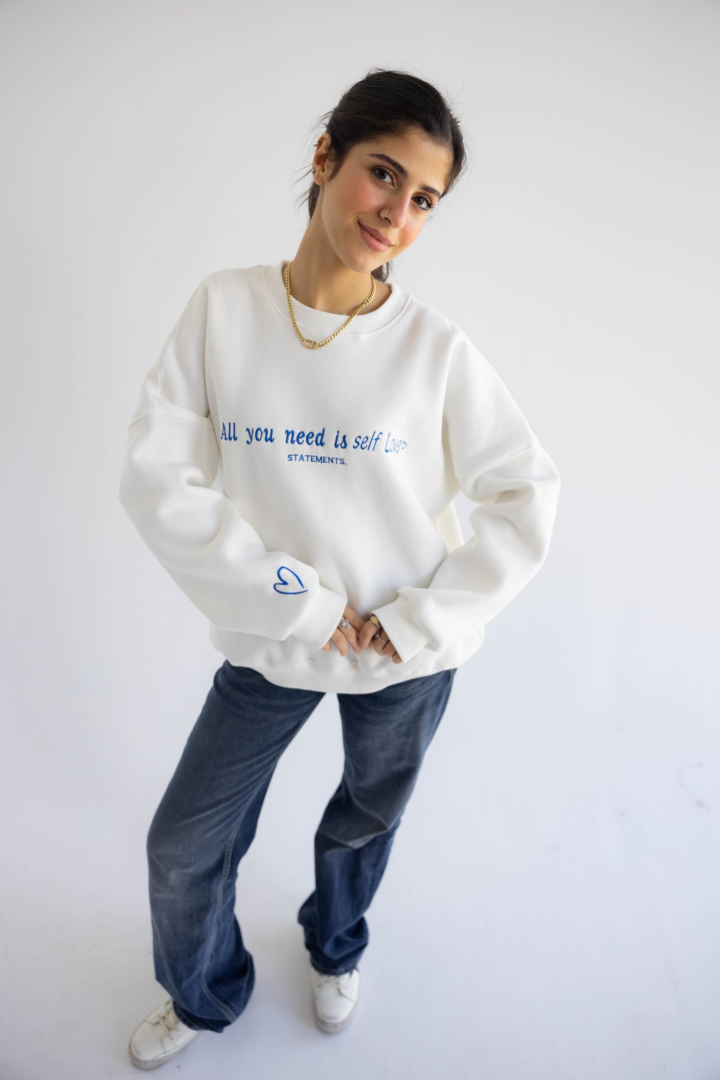 Self love Crewneck in White